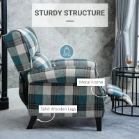 HOMCOM Single Armchair Sofa Push Back Recliner Living Room Furniture Cushion Padded Seat w/Armrest(m-4)