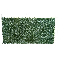 Outsunny Artificial Leaf Hedge Screen Privacy Fence Panel for Garden Outdoor Indoor Decor 3 x 1.5M Dark Green(m-3)