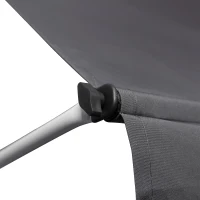 Outsunny Balcony 2 x 1.5m Manual Adjustable Awning DIY Patio Clamp Awning Canopy Retractable Shade Shelter Easy to Move for Balcony, Grey(m-9)