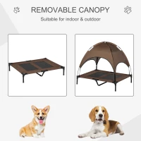PawHut Elevated Pet Bed Dog Foldable Outdoor Cot Tent Canopy Shelter Instant 92 L x 76 W x 90 H cm Coffee(m-4)