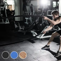 HOMCOM Tapis en Mousse de Protection Sol Tapis de Fitness 62 cm x 62 cm x 1 cm avec Bordures Tapis Puzzle 25 pièces 9,3 m² de Surface Noir(m-10)