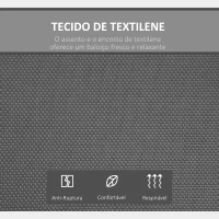 Outsunny  Baloiço de Jardim de 2 Lugares com Teto Ajustável Encosto Respirável e Estrutura de Aço para Balção Terraço Exterior Carga Máx. 220kg 150x11x170cm Cinza(m-6)