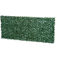 Outsunny Artificial Leaf Hedge Screen Privacy Fence Panel for Garden Outdoor Indoor Decor 3 x 1.5M Dark Green(m-1)