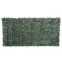 Outsunny Artificial Leaf Hedge Screen Privacy Fence Panel for Garden Outdoor Indoor Decor 3 x 1.5M Dark Green(m-9)