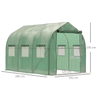 Outsunny Walk in Polytunnel Greenhouse with Windows and Door for Garden, Backyard (3 x 2M)(m-3)