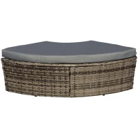 Outsunny Five-Piece Rattan Garden Bed, with Canopy - Mixed Grey(m-11)