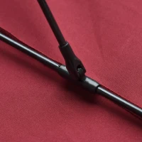 Outsunny Chapéu de Sol Excêntrico Ø296x260cm Chapéu de Sol à Manivela com Ângulo Ajustável para Jardim Pátio Terraço Piscina Vinho(m-11)