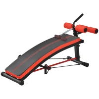 HOMCOM Banco de pesos banco abdominal pesos multifuncional alongamento de braço para fitness com 2 cordas expansoras de aço(m-8)