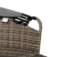 Outsunny Five-Piece Rattan Garden Bed, with Canopy - Mixed Grey(m-8)