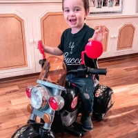 HOMCOM Kids Ride On Toy Car Motorbike Electric Scooter 6V Battery Operated Toy Trike-Black(m-2)