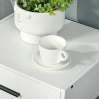 Noptiera moderna HOMCOM, noptiera cu raft cu sertar, dulap de depozitare pentru dormitor, living, alb(m-8)