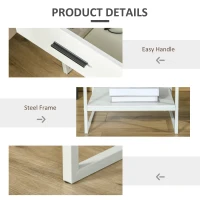 Noptiera moderna HOMCOM, noptiera cu raft cu sertar, dulap de depozitare pentru dormitor, living, alb(m-6)