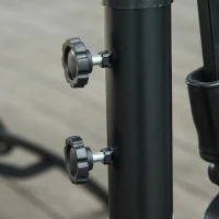 Outsunny Chapéu de Sol Excêntrico Ø296x260cm Chapéu de Sol à Manivela com Ângulo Ajustável para Jardim Pátio Terraço Piscina Vinho(m-8)