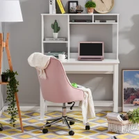 Vinsetto Desk Chair Mid-Back Velvet-Touch Pink(m-2)