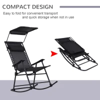 Outsunny, scaun de tip balansoar, 105x64x125cm, negru(m-10)