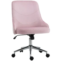 Vinsetto Desk Chair Mid-Back Velvet-Touch Pink(m-10)