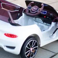 HOMCOM Kids Electric Car Kids Ride on Toys W/ LED Lights-White(m-11)