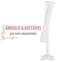 HOMCOM  Armário para Joias Luzes LED de luz Reclinável  Madeira 30x36x146cm  cor Branco(m-6)