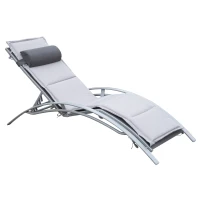 Outsunny Fotoliu sezlong de Gradina Fotoliu Relax Gri, 170x64x80cm(m-1)