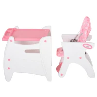 HOMCOM HDPE 3-in-1 Baby Booster High Chair Pink(m-10)