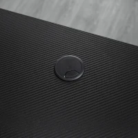HOMCOM Gaming Desk with RGB LED Lights, Racing Style Computer Table with Carbon Fibre Surface, Cup Holder, Cable Management, Black(m-9)