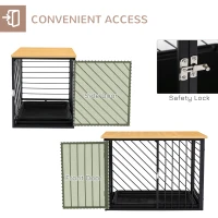 PawHut Steel Dog Crate Small Medium Dog Kennel Two Doors Tray Large Top Pet Cage 76L x 48W x 53H cm, Black(m-5)