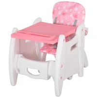 HOMCOM HDPE 3-in-1 Baby Booster High Chair Pink(m-13)