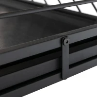 PawHut Steel Dog Crate Small Medium Dog Kennel Two Doors Tray Large Top Pet Cage 76L x 48W x 53H cm, Black(m-9)