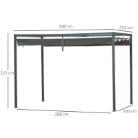 Outsunny Foisor Pergola 298×213×222 cm – Pergola cu Panza Glisanta pentru Exterior(m-3)
