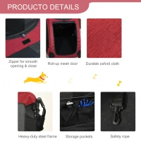 PawHut Carucior pentru Caini medii-mari pana la 55 kg Rosu(m-6)