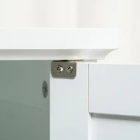 PawHut Maison de toilette pour chat design niche cabane pour chat meuble cache litière chat 1 porte avec 2 gamelles - 64 x 51 x 51,8 cm MDF blanc(m-8)