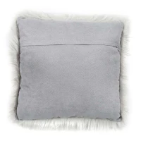 HOMCOM Kissen Kunstfell mit Füllung Silber 40 x 40 x 10 cm(m-4)