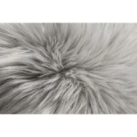 HOMCOM Kissen Kunstfell mit Füllung Silber 40 x 40 x 10 cm(m-3)