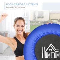 HOMCOM Trampolim Fitness Ø81cm Trampolim de Aço com Borda Protetora e 28 Molas para Exercícios em Interior E Exterior Carga 100kg 81x81x22,5cm Preto e Azul(m-5)