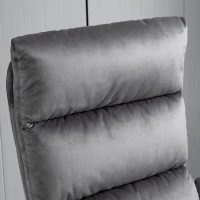 HOMCOM 2 Pieces Modern Stylish Ergonomic Tilt Leisure Armchair w/ Ottoman Grey Silver(m-8)
