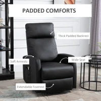 HOMCOM Fotoliu Ridicare Electric 145° – Rabatabil pentru Varstnici, Negru(m-8)