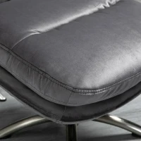 HOMCOM 2 Pieces Modern Stylish Ergonomic Tilt Leisure Armchair w/ Ottoman Grey Silver(m-7)