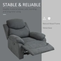 Homcom Fotoliu Relax – In Gri, Rabatabil cu Suport Picioare(m-8)