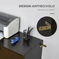 Vinsetto Cassettiera Ufficio in Legno con 2 Cassetti, Serratura e 2 Chiavi, Color Noce(m-7)