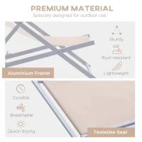 Outsunny Set 2 Sezlonguri Pliabile din Aluminiu si Textilen Alb(m-7)