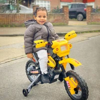 HOMCOM Electric Motorcycle for Kids Ride on Toys-Yellow(m-12)