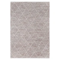 HOMCOM Teppich aus Baumwolle Braun 200 x 140 x 0,7 cm(m-1)