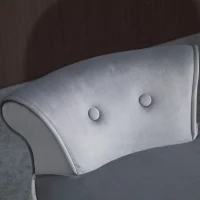 HOMCOM Modern Leisure Chair Makeup Vanity Stool Armless with Low Back Button Tufted for Living room, Dressing Room, Velvet Style Fabric, Grey(m-8)