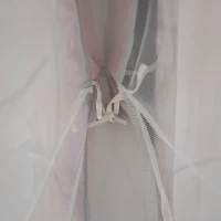 Outsunny 10' x 10' Steel Gazebo Canopy Party Tent Shelter with Double Roof & Curtains & Netting Sidewalls, Light Grey(m-7)