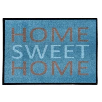HOMCOM Fußmatte Home Blau 70 x 50  x 0,5 cm(m-1)