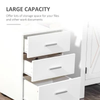 Vinsetto 3 Drawer Filing Cabinet Home Office Under Desk Mobile File Storage Organizer with Castors, White(m-6)
