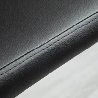 HOMCOM Set of 2 Bar Stools Swivel Bar Chairs with Footrest Height Adjustable Kitchen Chairs Swivel Chairs Faux Leather Wood Black+Coffee 48 x 49.5 x 76-96 cm(m-7)