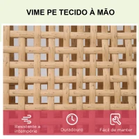 Outsunny Espreguiçadeira de Vime de Jardim Chaise Longue com Encosto Ajustável em 3 Posições Almofada Acolchoada e 2 Rodas para Terraço Exterior Aço 65x200x31cm Natural e Bege(m-6)