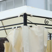 Outsunny Foisor dreptunghiular cu cadru din Metal Robust, Crem, 4x3m(m-8)