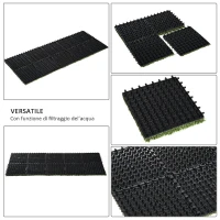 Outsunny 30 x 30cm Artificial Grass Turf with 25mm Pile Height Non-toxic Roll Grass Carpet Fake Grass Mat with Drainage Holes UV resistance for Indoor, Outdoor, Patio, Garden, Lawn, Balcony(m-8)